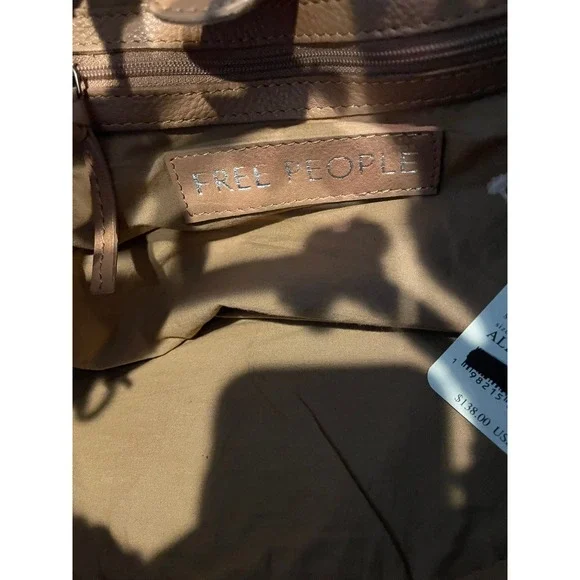 Free People Head Over Heels Convertible Crossbody Latte Leather Knotted Handle - Picture 6 of 9